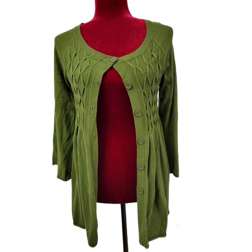 Max Studio green cardigan size small
